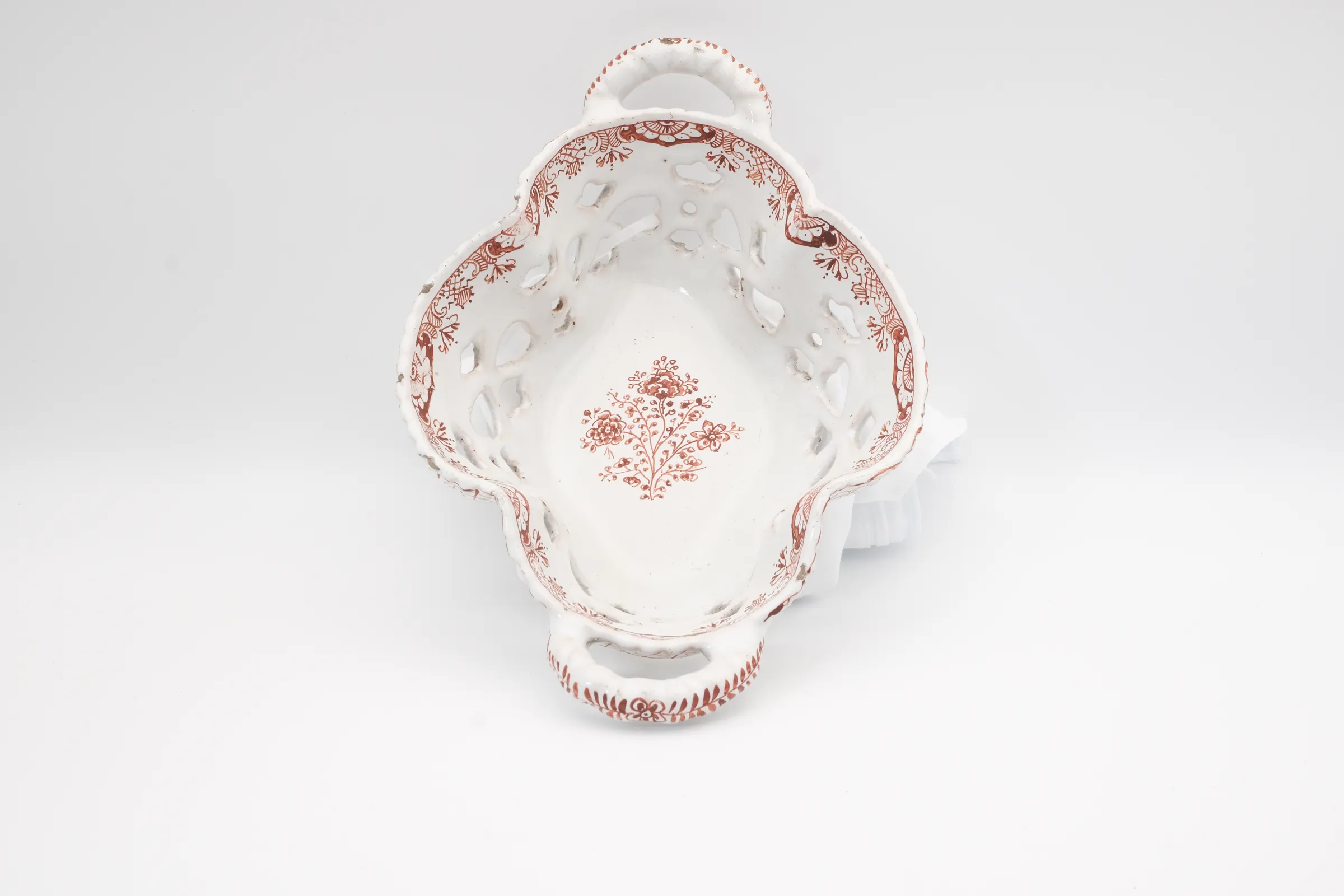 18th Century Ceramic Basket, view 2 of 2