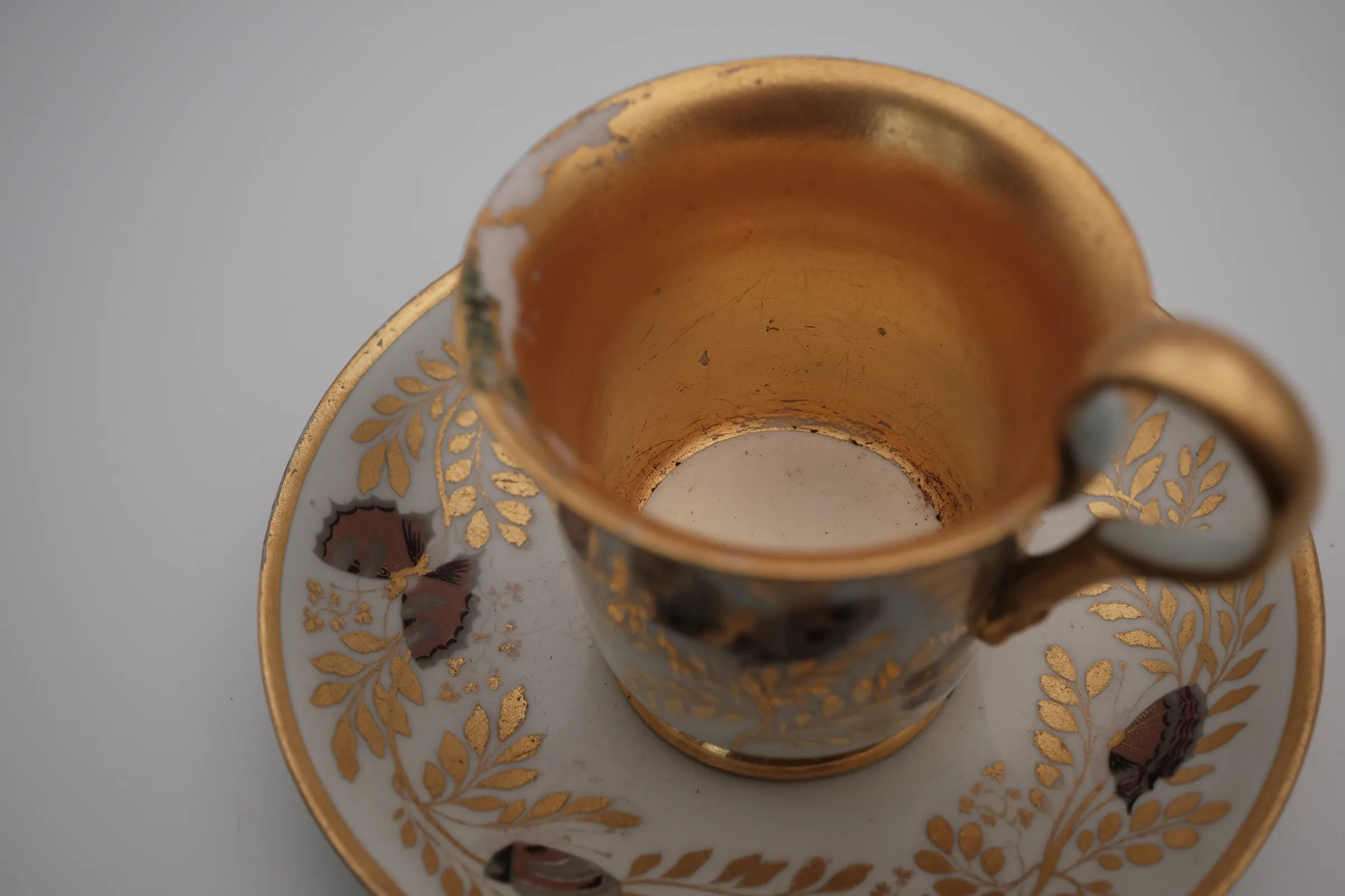 Biedermeier Butterfly Cup and Saucer, view 5 of 6