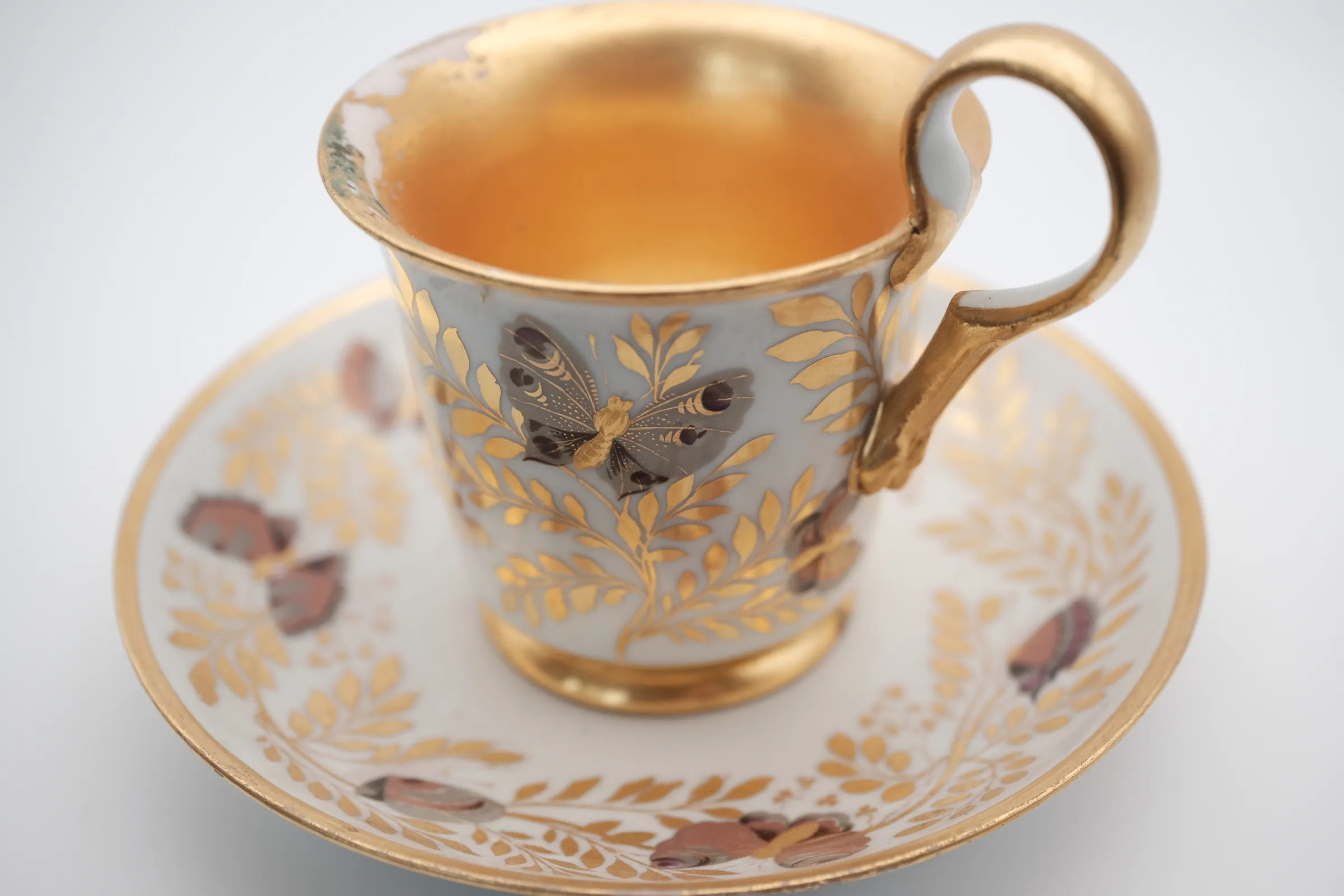 Biedermeier Butterfly Cup and Saucer, view 6 of 6