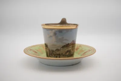 Biedermeier cup & saucer, view 1 of 9