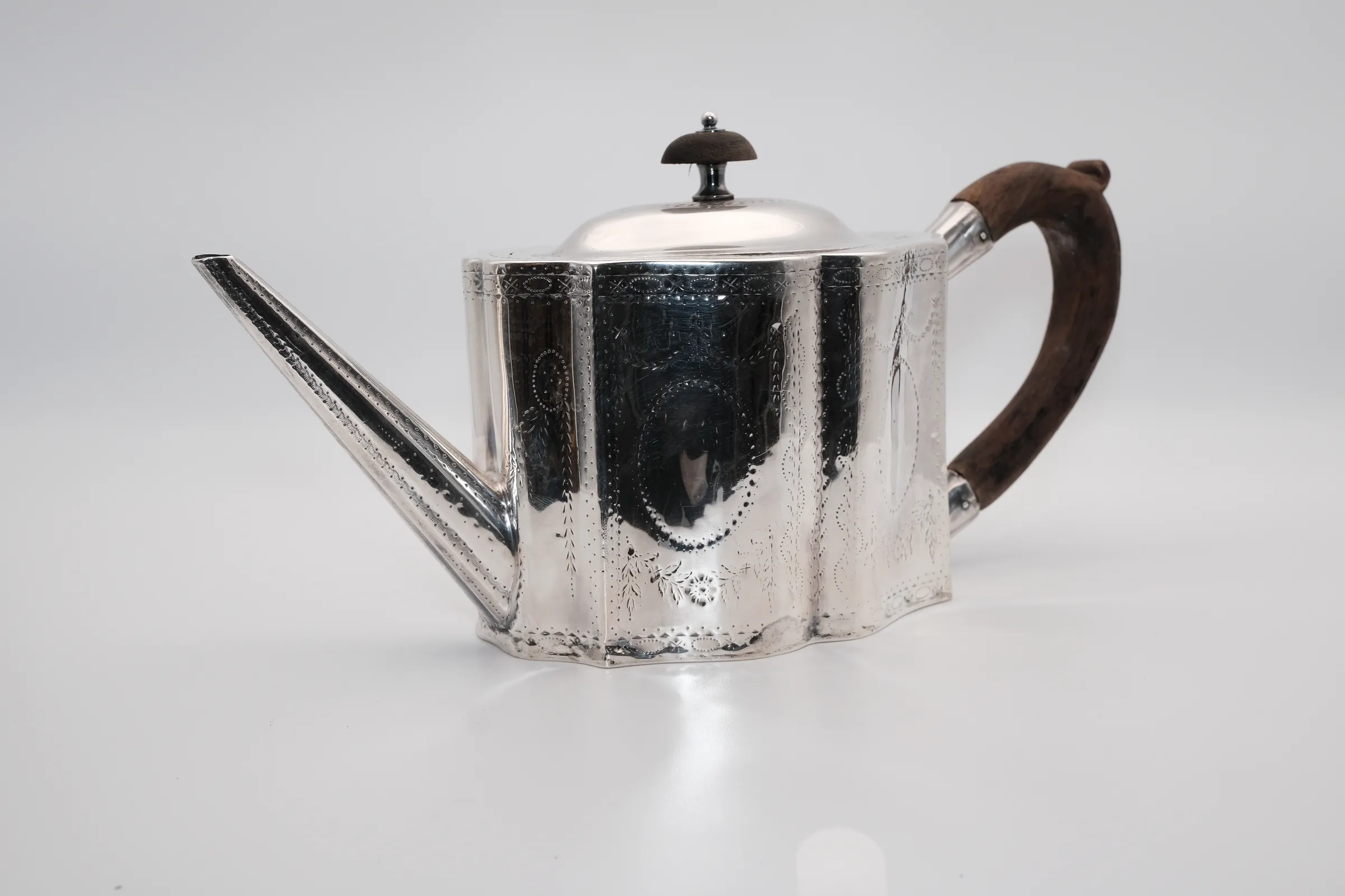 George III Silver Teapot, view 1 of 12