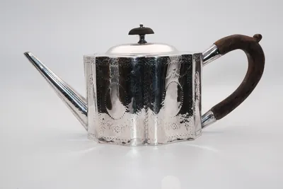 George III Silver Teapot, view 2 of 12